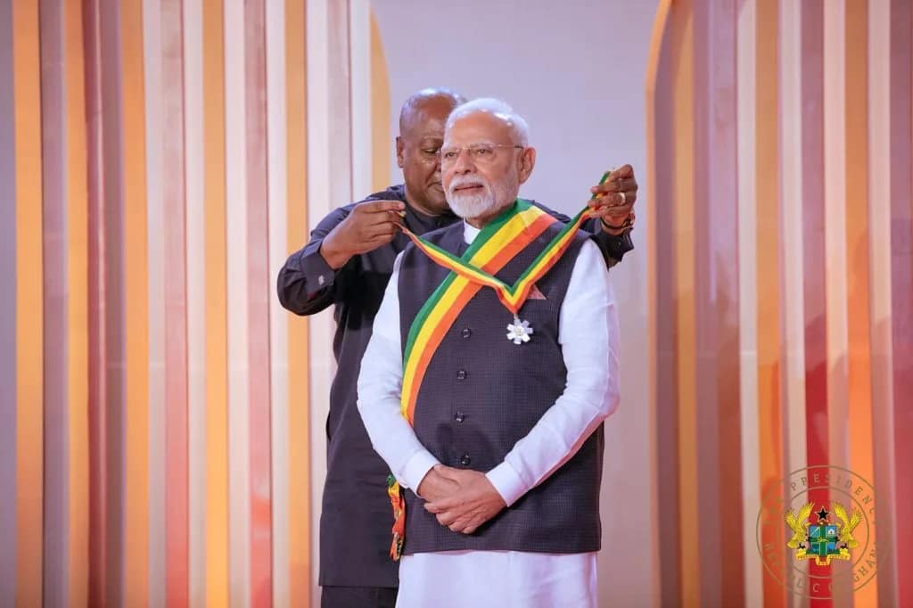 Mahama Confers Ghana’s Highest Honour on Indian Prime Minister Narendra Modi
