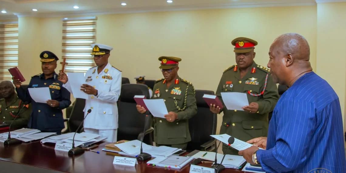 Mahama swears in new Military Commanders to Armed Forces Council