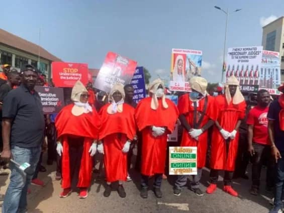 CJ Suspension demo: Check out Tema West residents’ unique outfit (Photos)