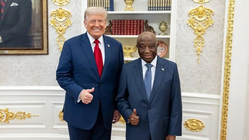 🇺🇸 Trump Spars with Liberian President Boakai Over “Beautiful English” Remark